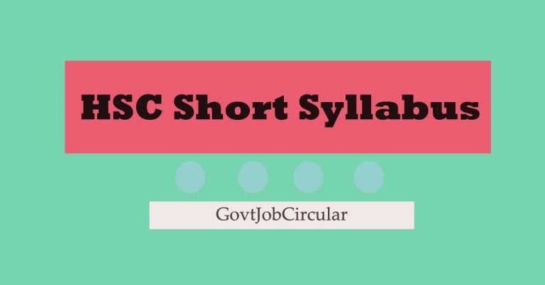 HSC Short Syllabus