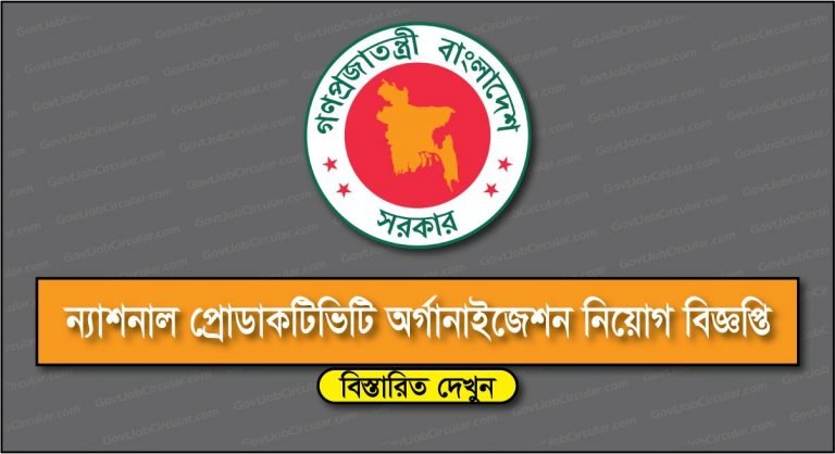 NPO Job Circular 2024 National Productivity Organization