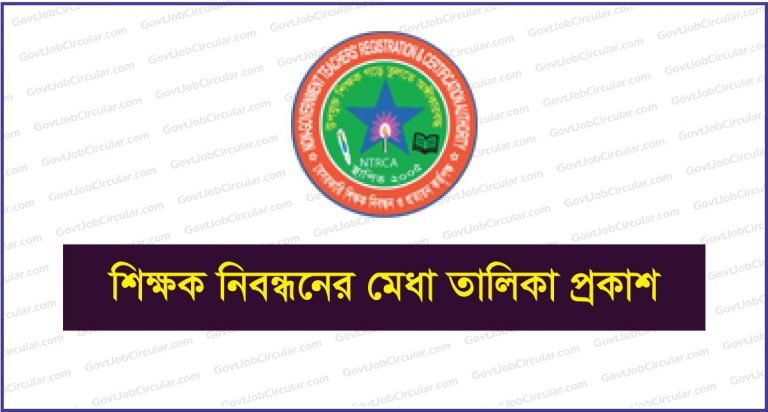 NTRCA Merit list Result