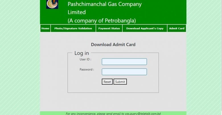 pgcl admit card